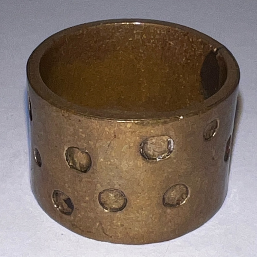 6 ring brass or bronze INDUSTRIAL metal steampunk modern geometric circle dots
